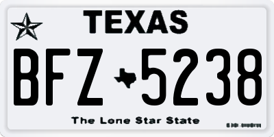 TX license plate BFZ5238