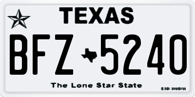 TX license plate BFZ5240