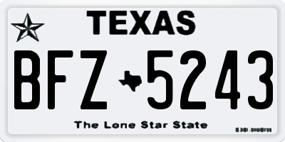 TX license plate BFZ5243