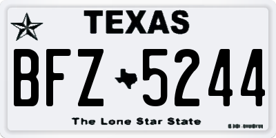 TX license plate BFZ5244