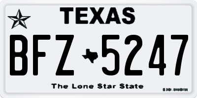 TX license plate BFZ5247