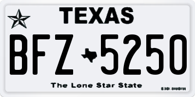 TX license plate BFZ5250