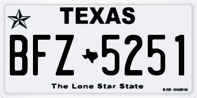 TX license plate BFZ5251
