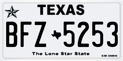 TX license plate BFZ5253