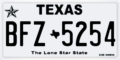 TX license plate BFZ5254
