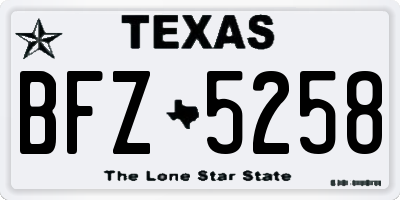 TX license plate BFZ5258