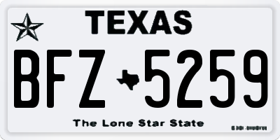 TX license plate BFZ5259