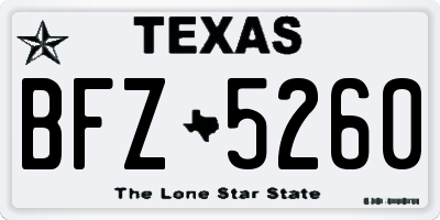 TX license plate BFZ5260