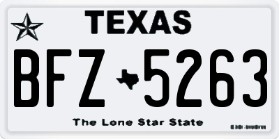 TX license plate BFZ5263