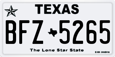 TX license plate BFZ5265