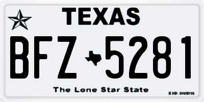TX license plate BFZ5281