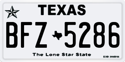 TX license plate BFZ5286
