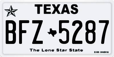 TX license plate BFZ5287