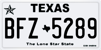 TX license plate BFZ5289
