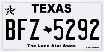 TX license plate BFZ5292