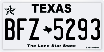 TX license plate BFZ5293
