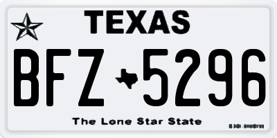 TX license plate BFZ5296