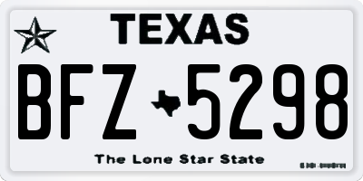 TX license plate BFZ5298
