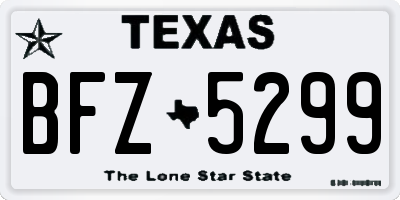TX license plate BFZ5299