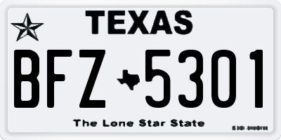 TX license plate BFZ5301