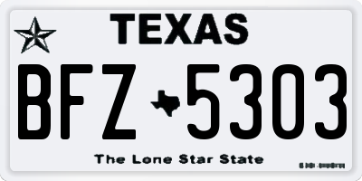 TX license plate BFZ5303