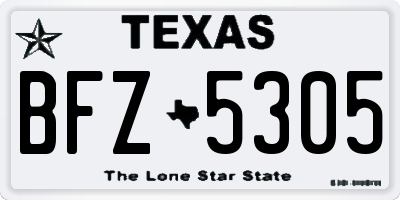 TX license plate BFZ5305