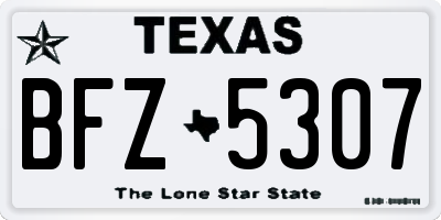 TX license plate BFZ5307