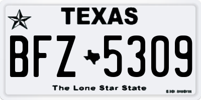 TX license plate BFZ5309