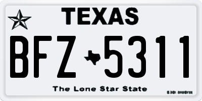 TX license plate BFZ5311