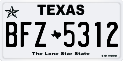TX license plate BFZ5312