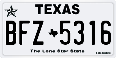 TX license plate BFZ5316
