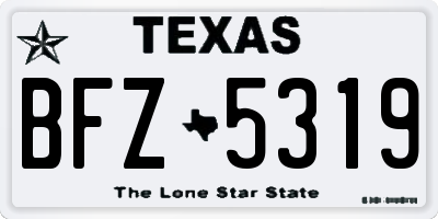 TX license plate BFZ5319