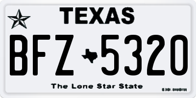 TX license plate BFZ5320