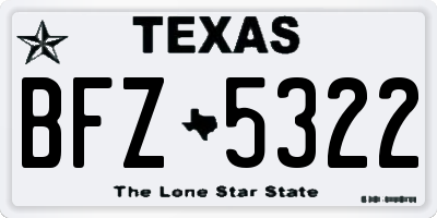 TX license plate BFZ5322
