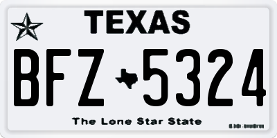 TX license plate BFZ5324