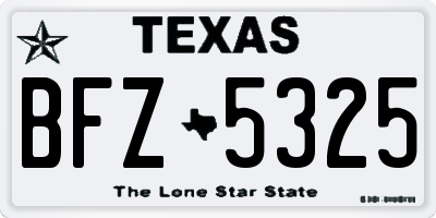 TX license plate BFZ5325