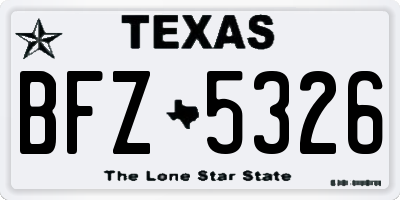 TX license plate BFZ5326