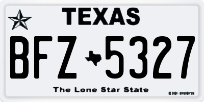 TX license plate BFZ5327