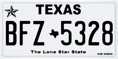 TX license plate BFZ5328