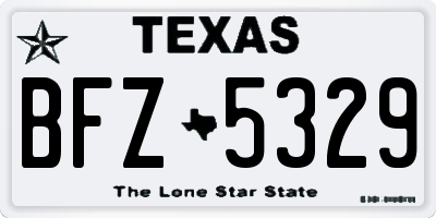 TX license plate BFZ5329