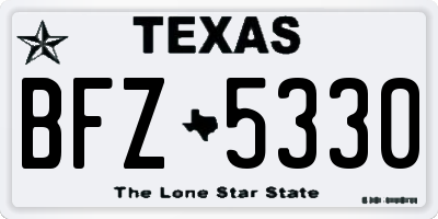 TX license plate BFZ5330