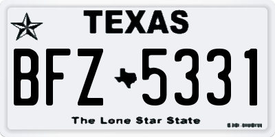 TX license plate BFZ5331