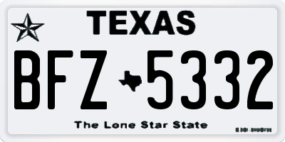 TX license plate BFZ5332