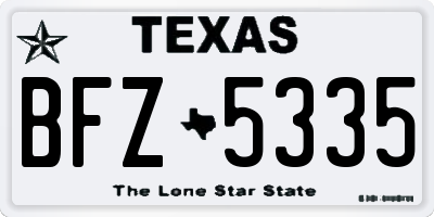 TX license plate BFZ5335