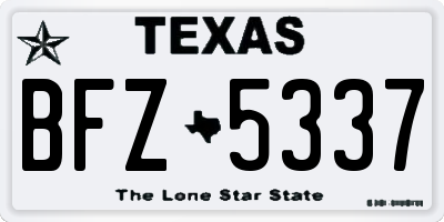 TX license plate BFZ5337