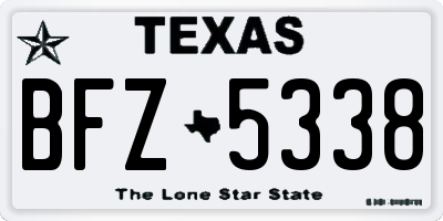 TX license plate BFZ5338