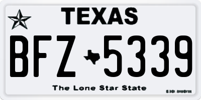 TX license plate BFZ5339
