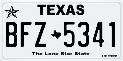 TX license plate BFZ5341