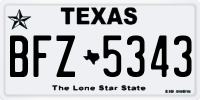 TX license plate BFZ5343