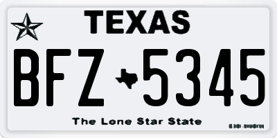TX license plate BFZ5345